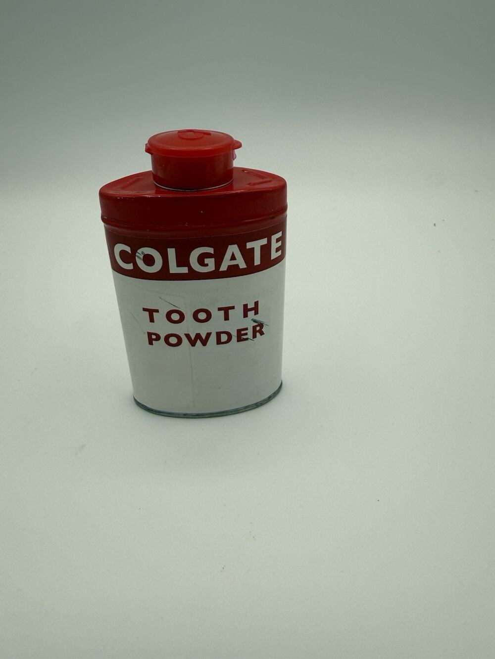 Colgate Tooth Powder Metal Tin Retro Design 100g Oval Dental Advertising Prop